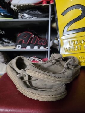 🔥 Hey Dude Men's Casual Slip-On Loafers Size 12 Wally Tan Well Worn!